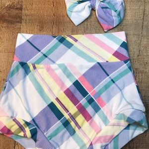 6/9 bummies with matching hair bow